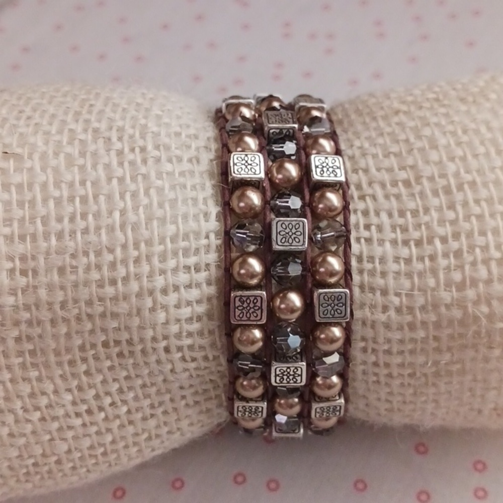 Brighton Tri Strand Beaded Bracelet